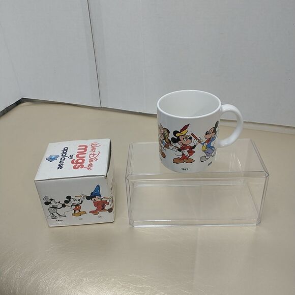 Disney 1986 Mickey Mouse 1928 to 1955 Coffee Mug Applause Japan Apx 3 x 3.25. - Picture 2 of 11